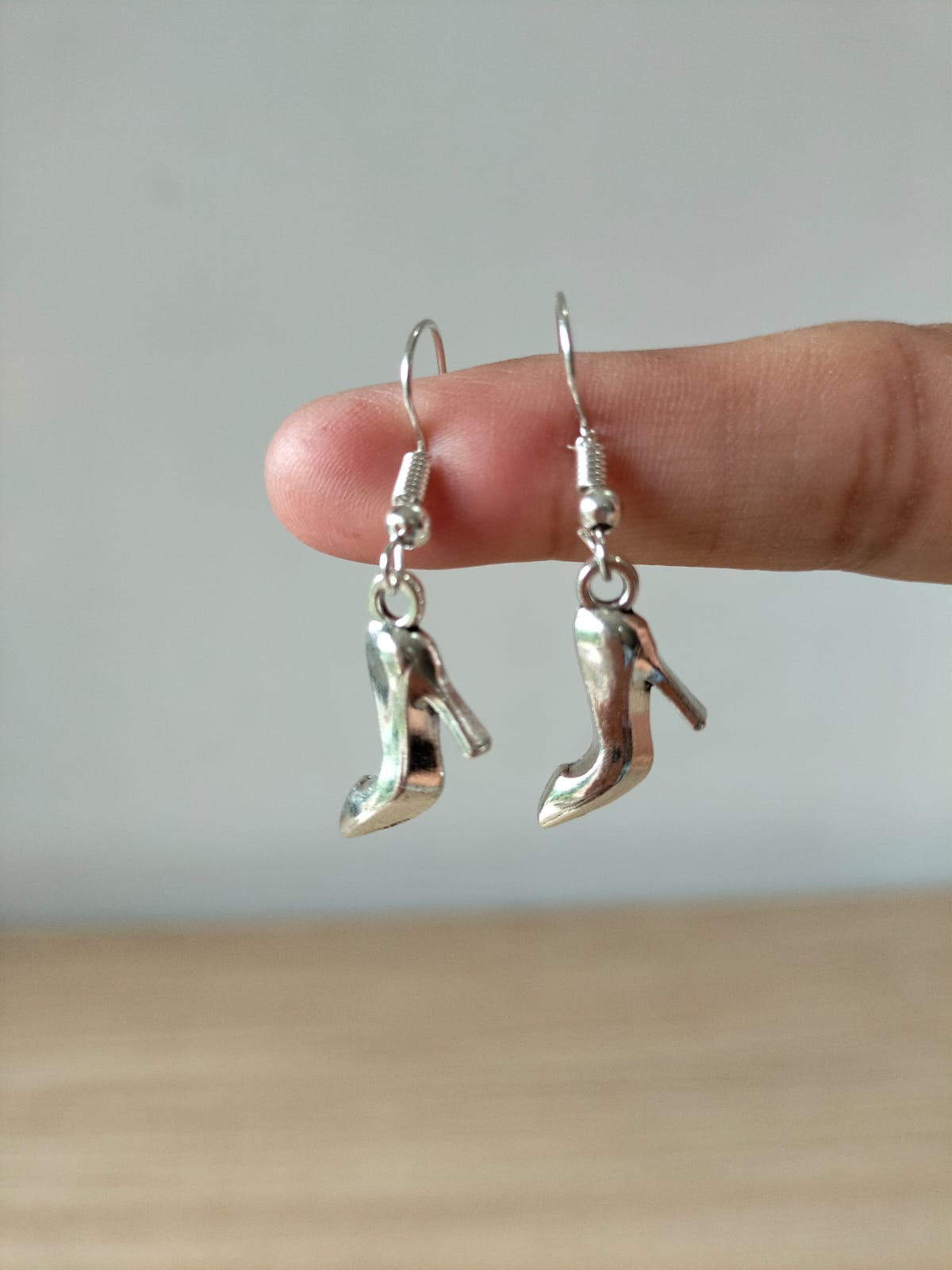 Quirky Silver High-Heel Fashion Earrings