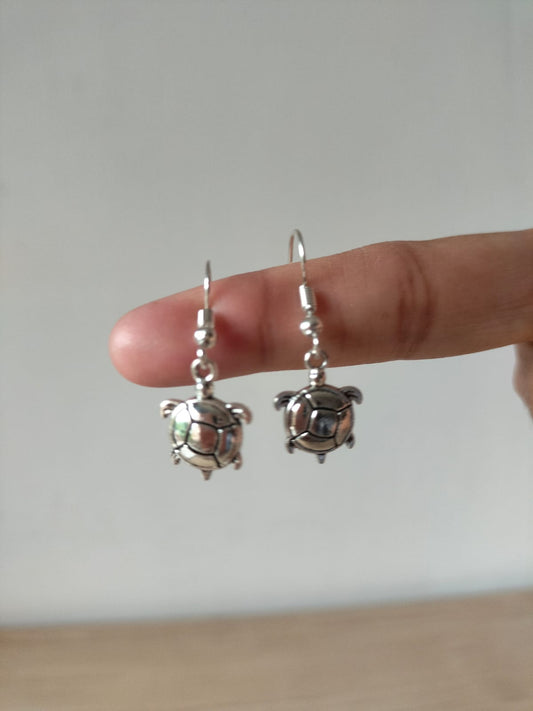 Silver Shoreline Turtle Dangles