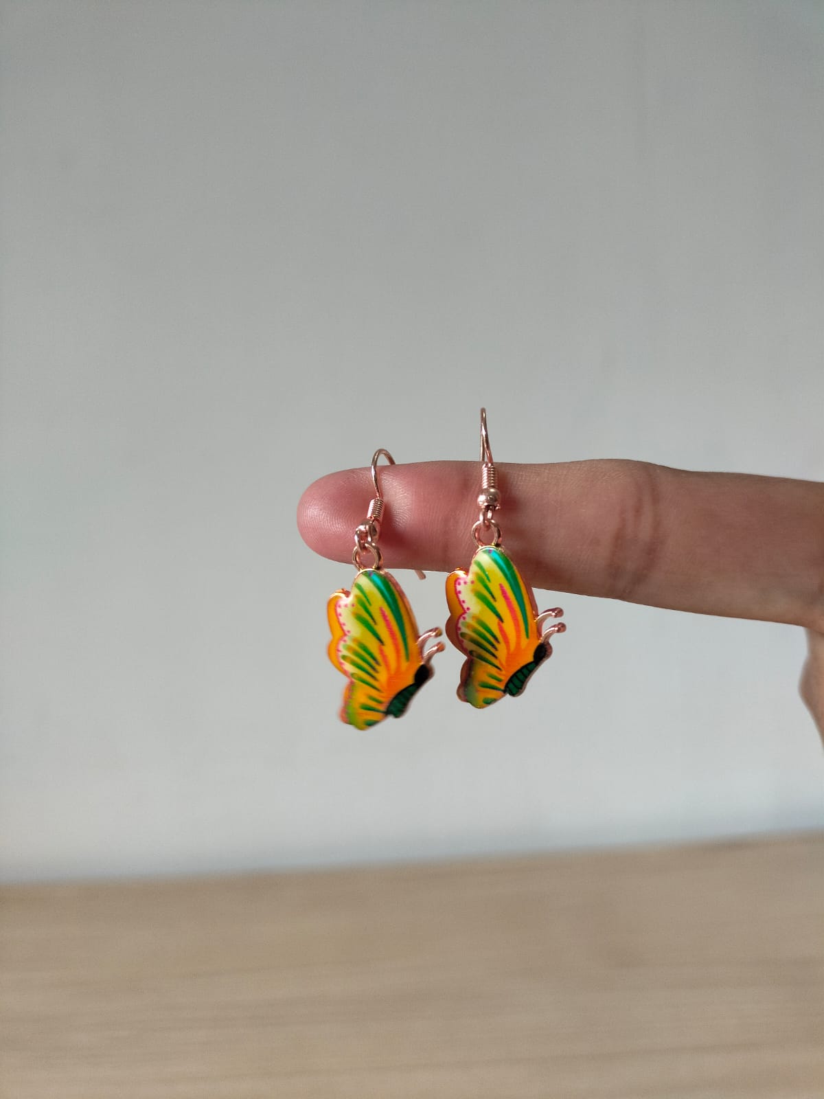 Bright Enamel Butterfly Dangle Earrings