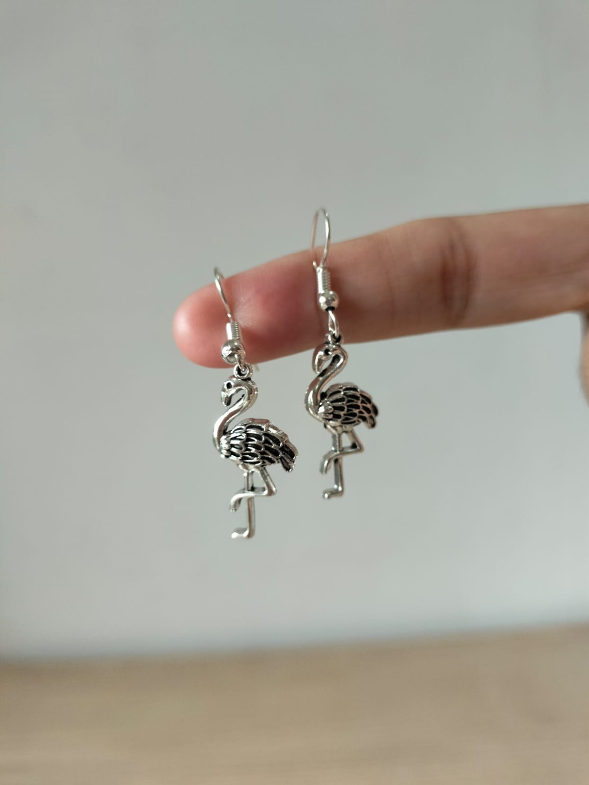 Elegant Silver-Finished Flamingo Bird Earrings