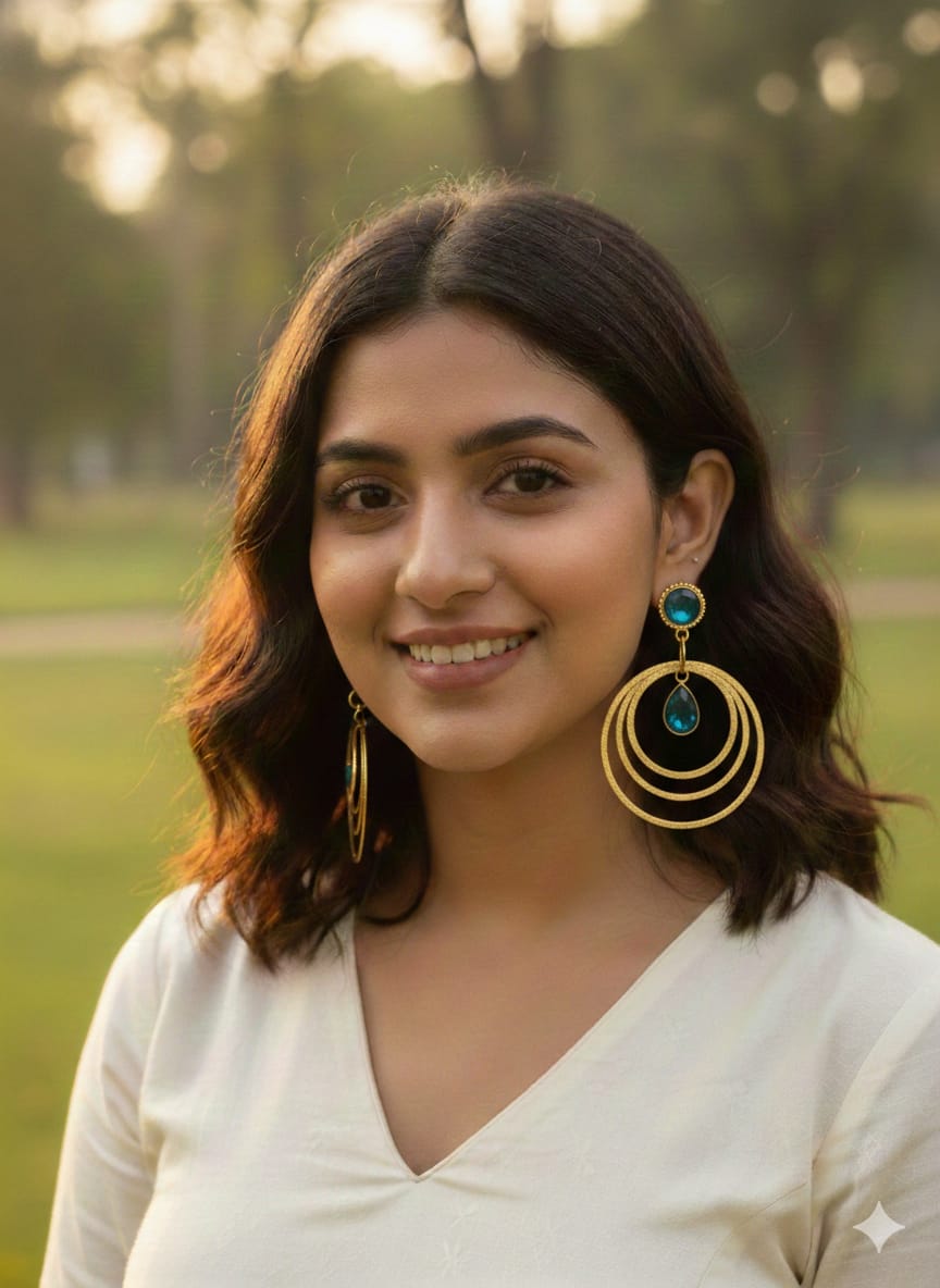 Gold-Toned Multi-Layered Circle Statement Earrings