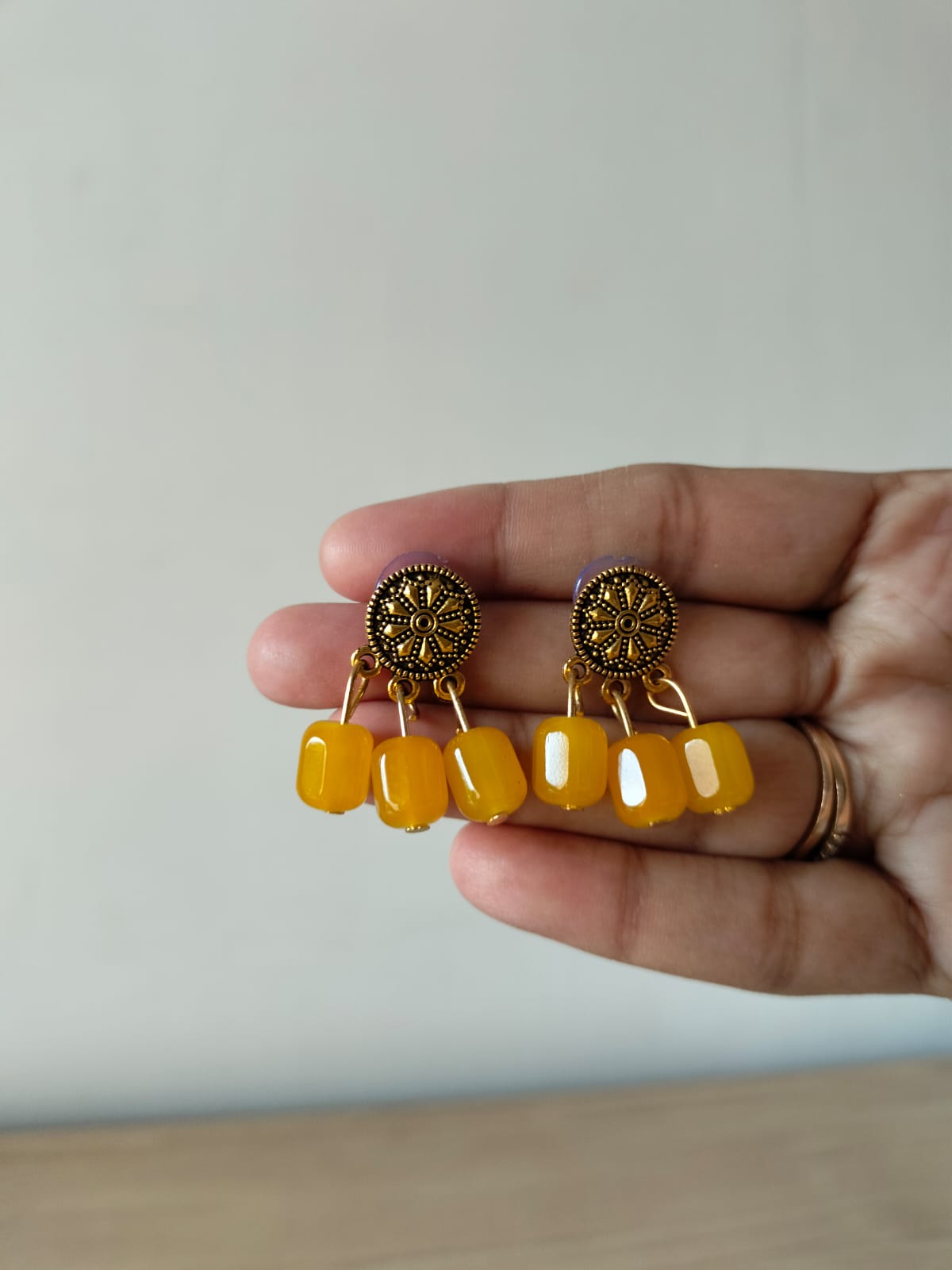 Golden Solstice Amber-Tone Dangles