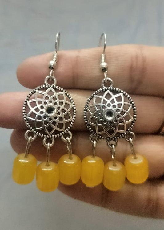 Golden Meadow Silver Dangles