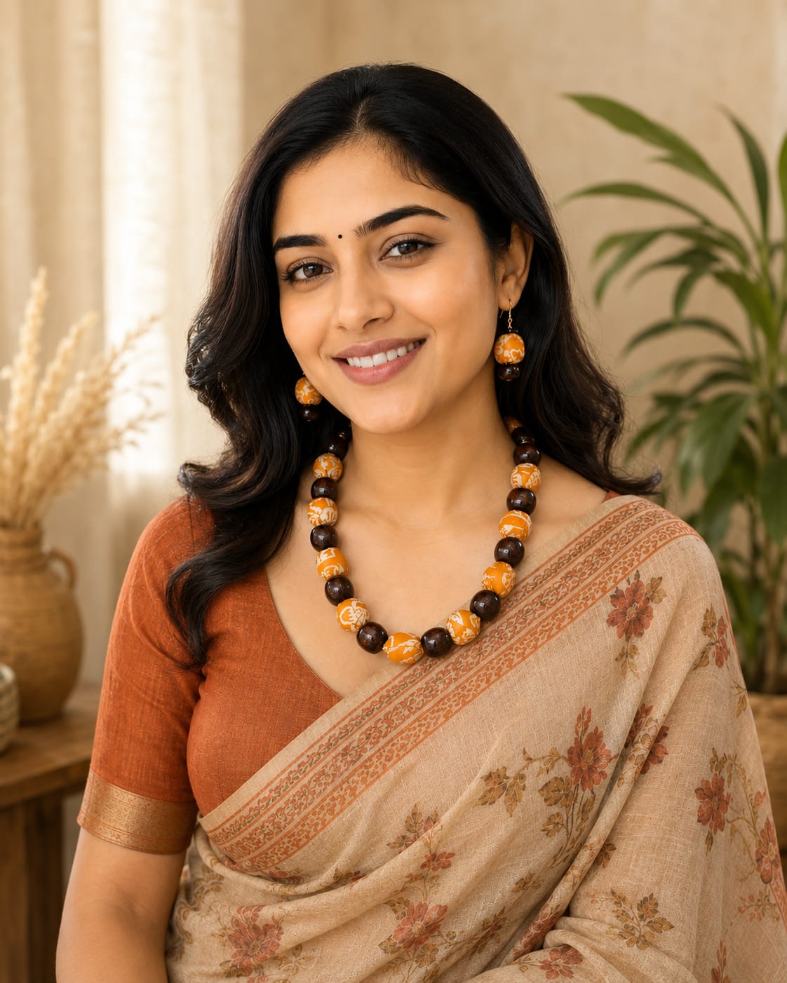 The Avani Wooden Bead Statement Necklace