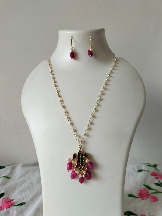 Royal Meenakari Ruby & Pearl Ensemble