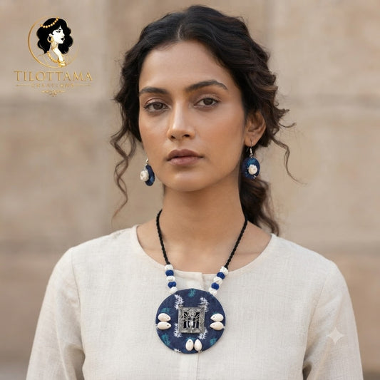 Indigo Divine Thread Necklace Set