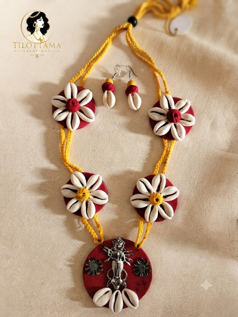 Sunlit Durba Shell Necklace Set