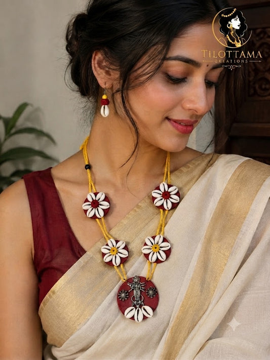 Sunlit Durba Shell Necklace Set