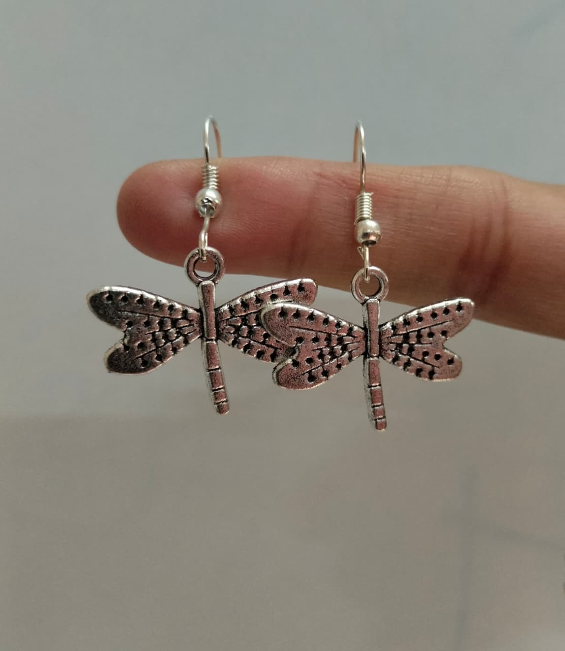 Ethereal Dragonfly Silver Earrings