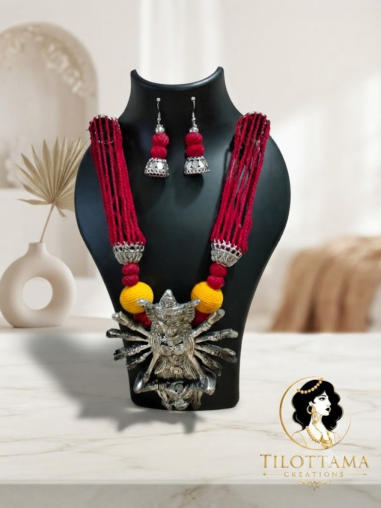Durga Shakti Handcrafted Thread Jewelry Set