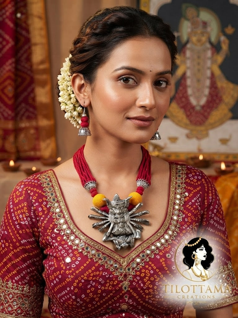 Durga Shakti Handcrafted Thread Jewelry Set