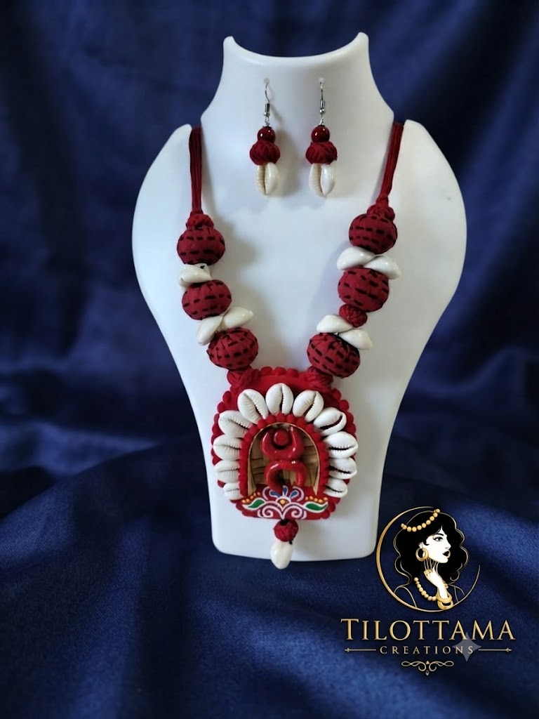 The Tribal Cowrie & Fabric Statement Necklace