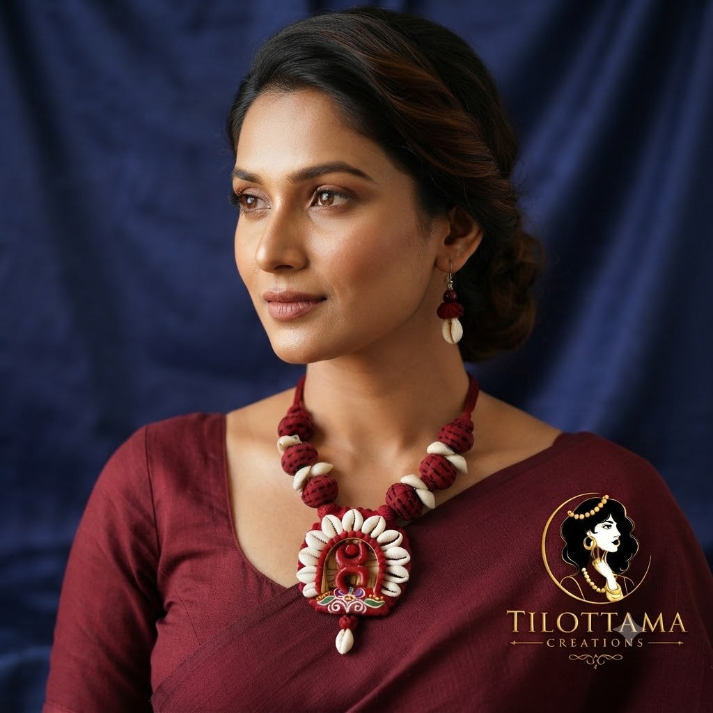 The Tribal Cowrie & Fabric Statement Necklace