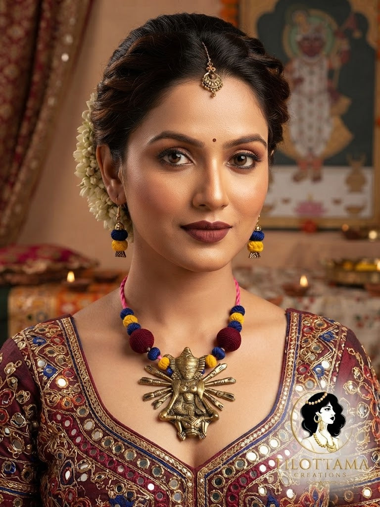 Trishakti Divine Brass Necklace Set