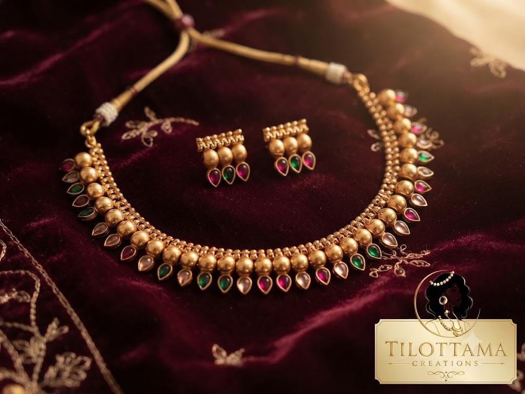 Mayuri Antique Gold Temple Set