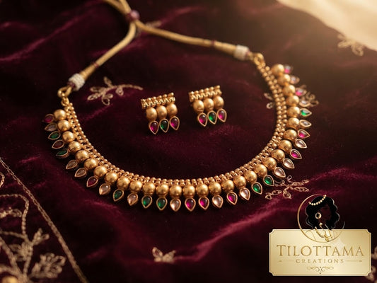 Mayuri Antique Gold Temple Set