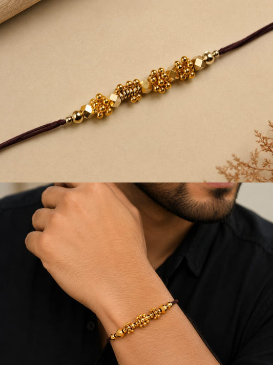 Golden Bead Artisan Rakhi Bracelet