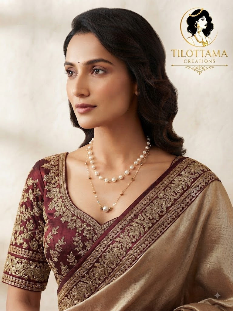 Gilded Pearl Harmony Layered Necklace