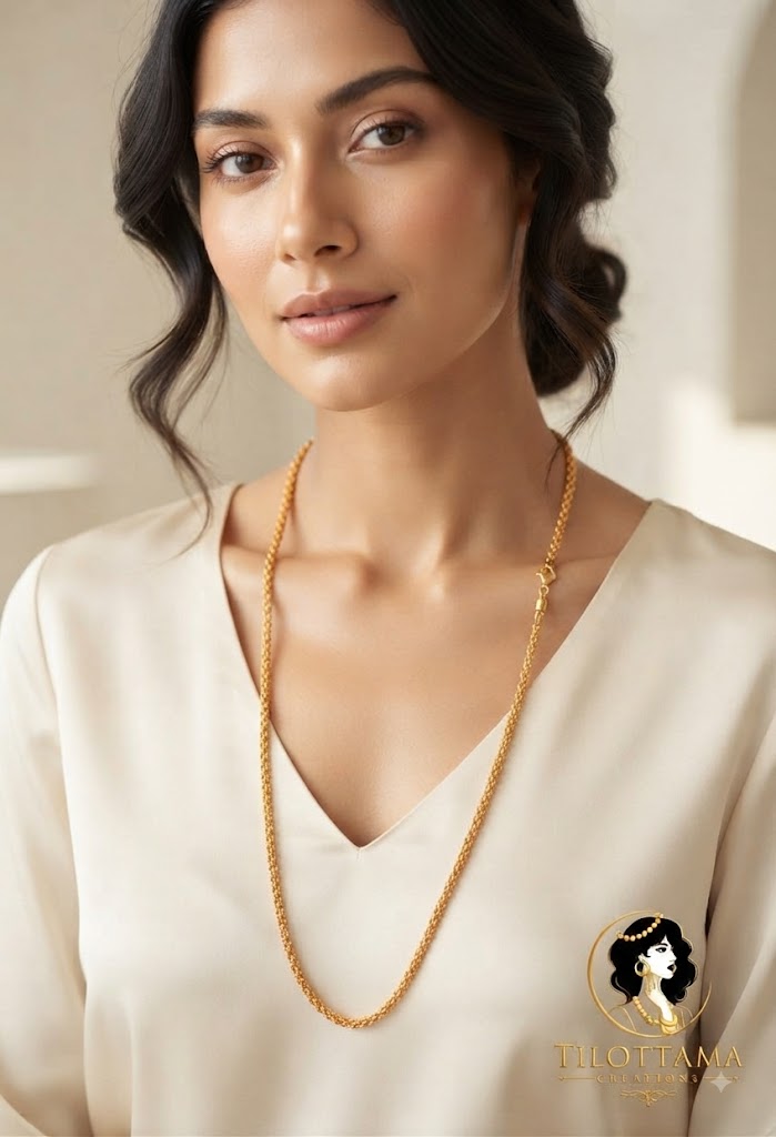 Gleaming Textured Golden Chain