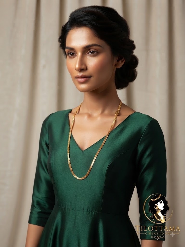 Emerald Elegance Woven Chain