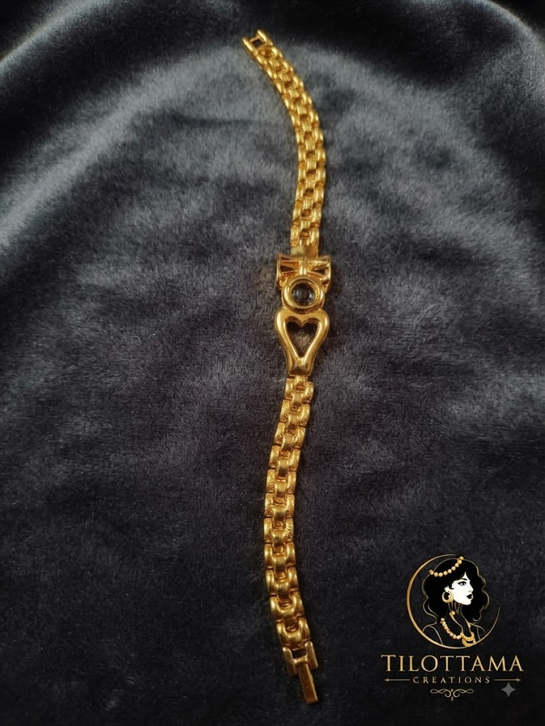 Golden Elegance Heart Bracelet