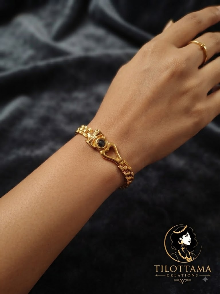 Golden Elegance Heart Bracelet