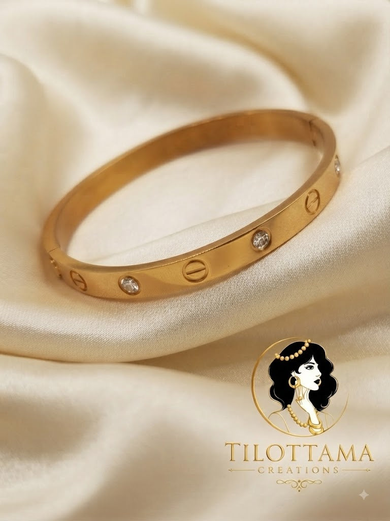 Golden Elegance Screw-Lock Bracelet