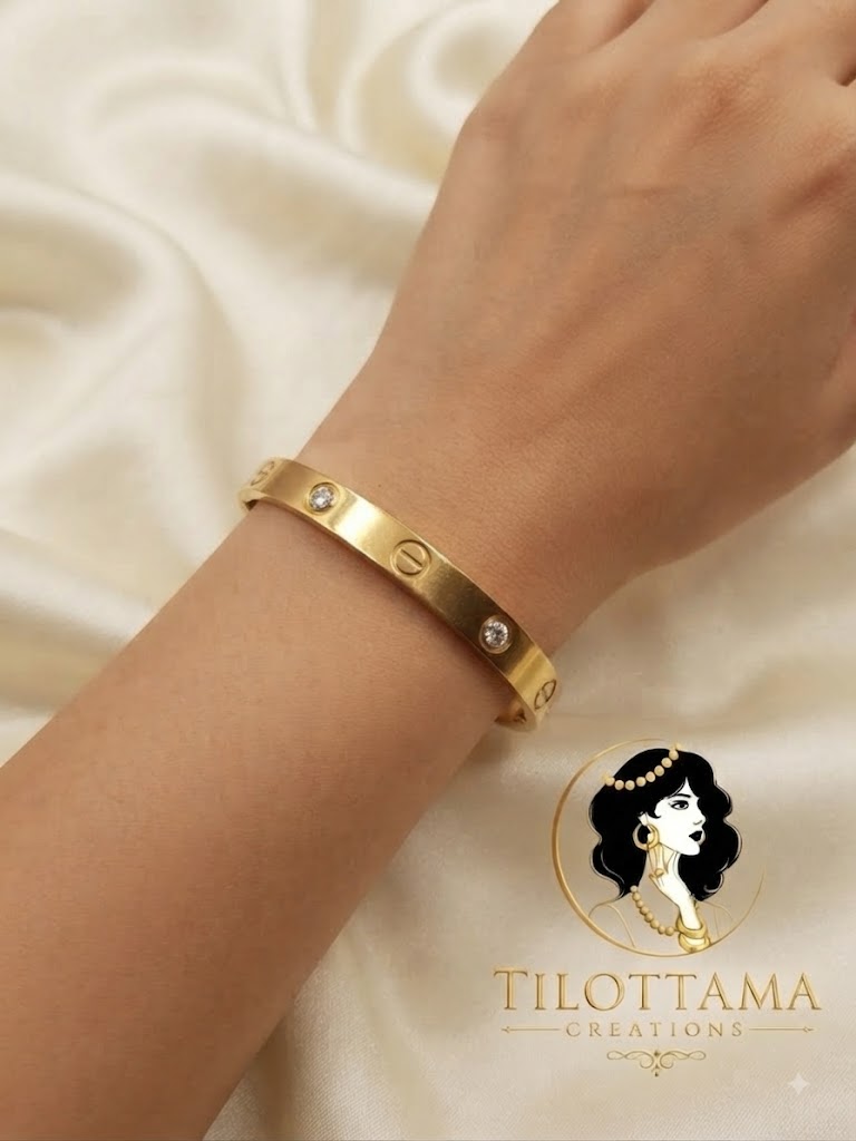 Golden Elegance Screw-Lock Bracelet