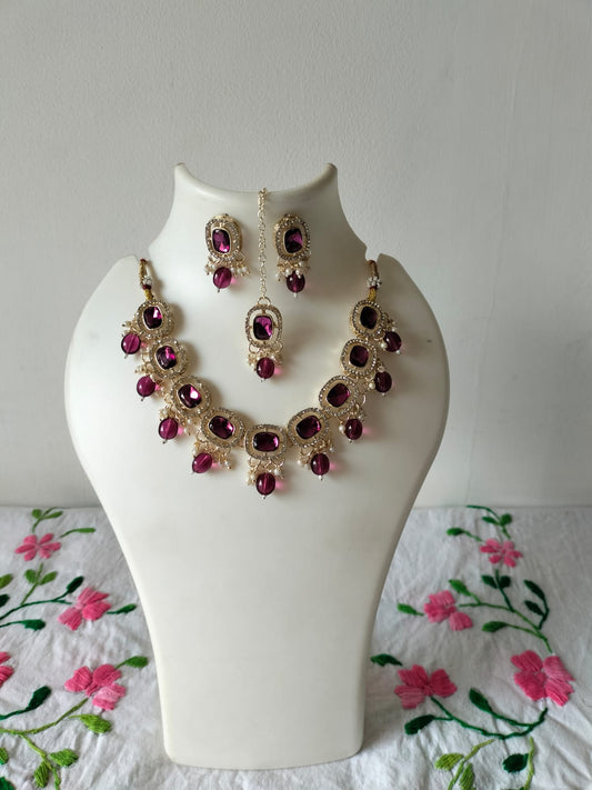 Majestic Amethyst Kundan Set