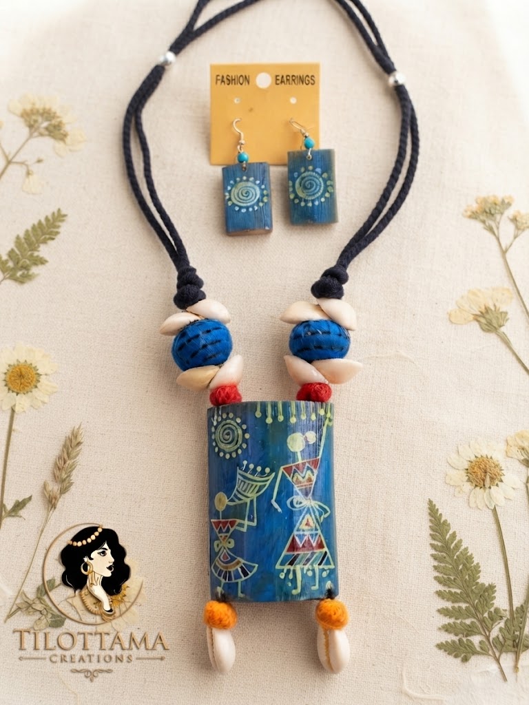 Tilottama Tribal Blue Art Jewelry Set