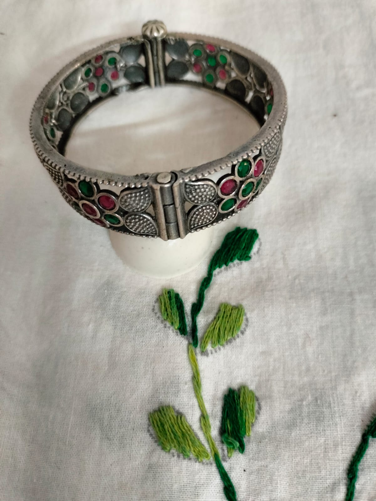 Vintage Kemp Stone Oxidised Kada