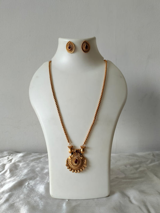The Surya Antique Medallion Long Necklace Set
