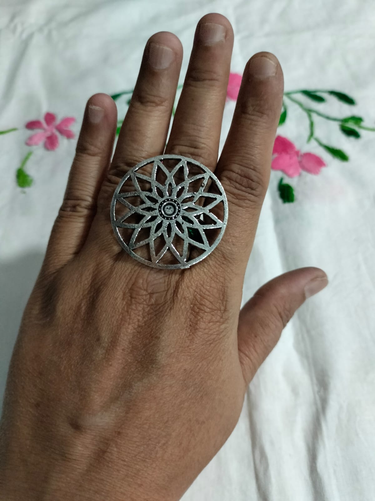 The Maharani Emerald Mandala Ring