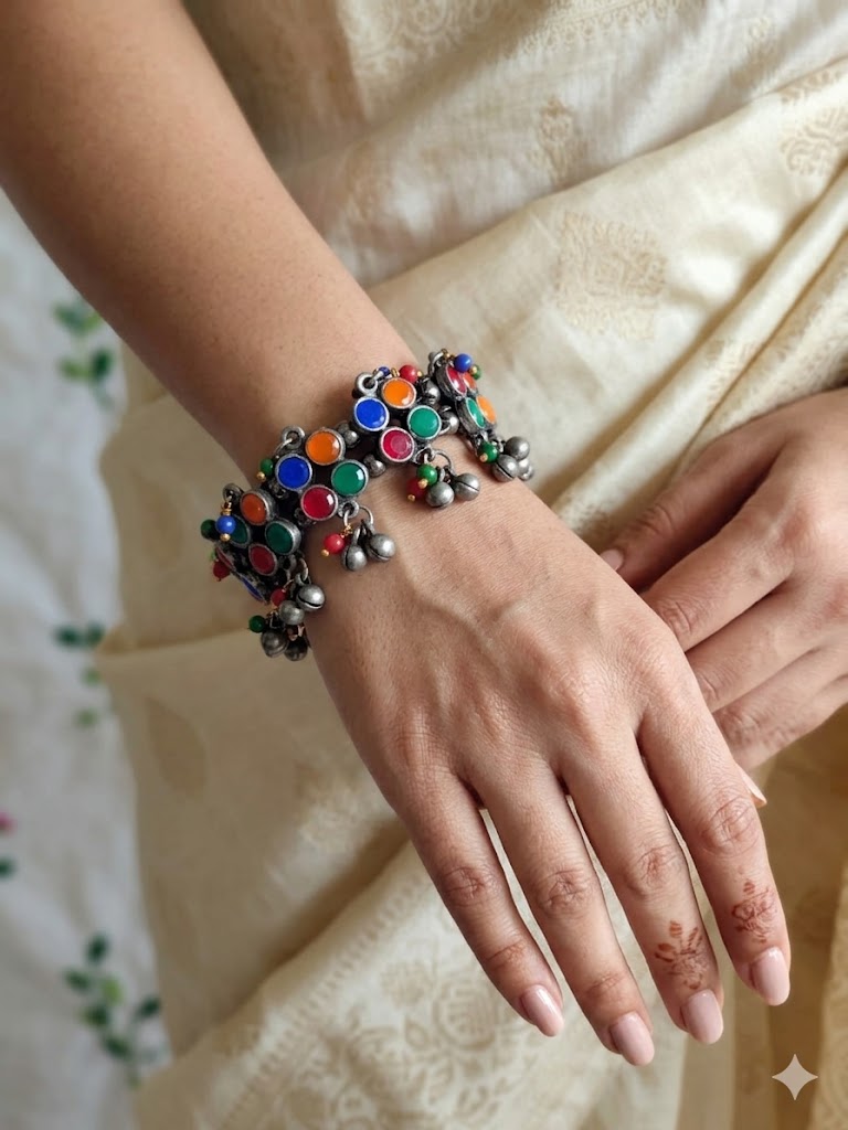 Multicolor Tribal Ghungroo Kada