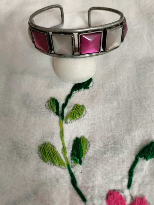 Modernist Geometric Stone Cuff