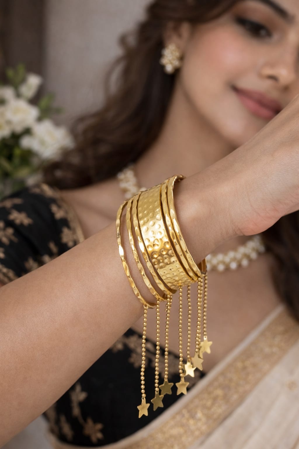 Celestial Hammered Gold Charm Set