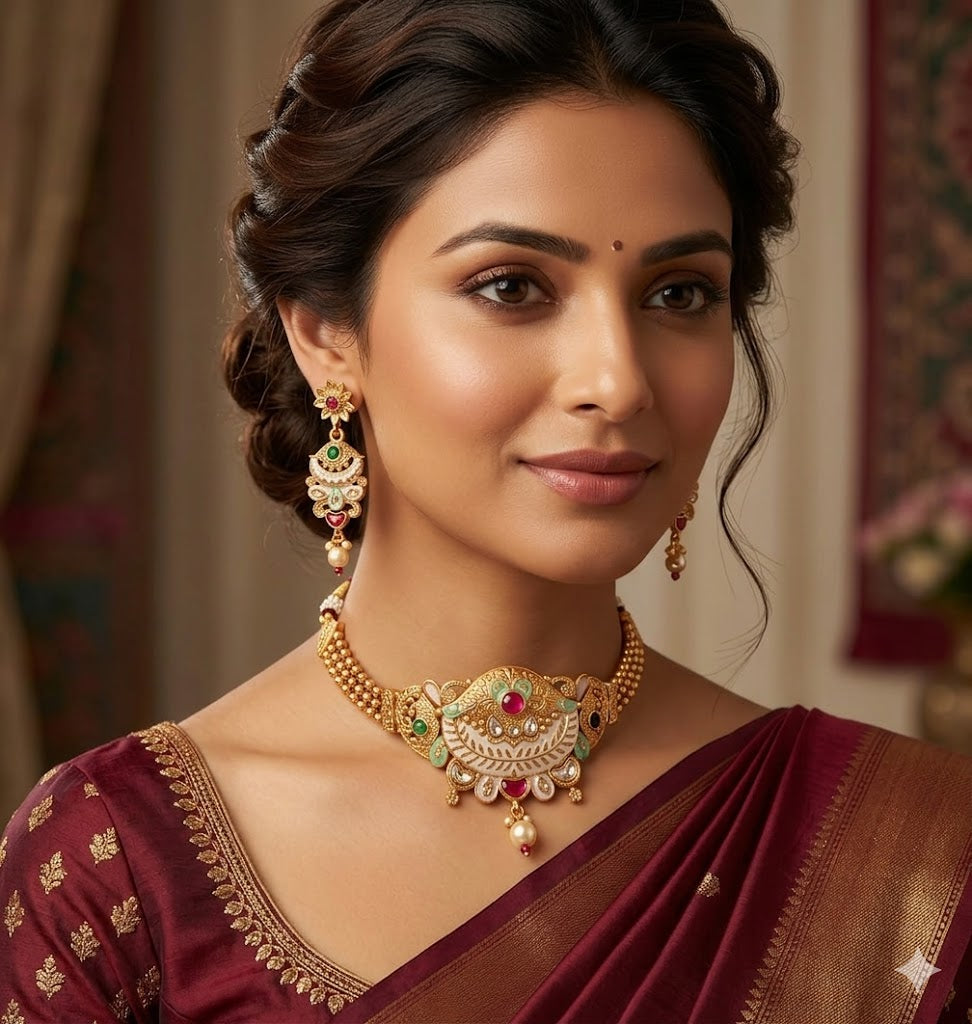 The Imperial Enamel and Ruby Bridal Choker Set