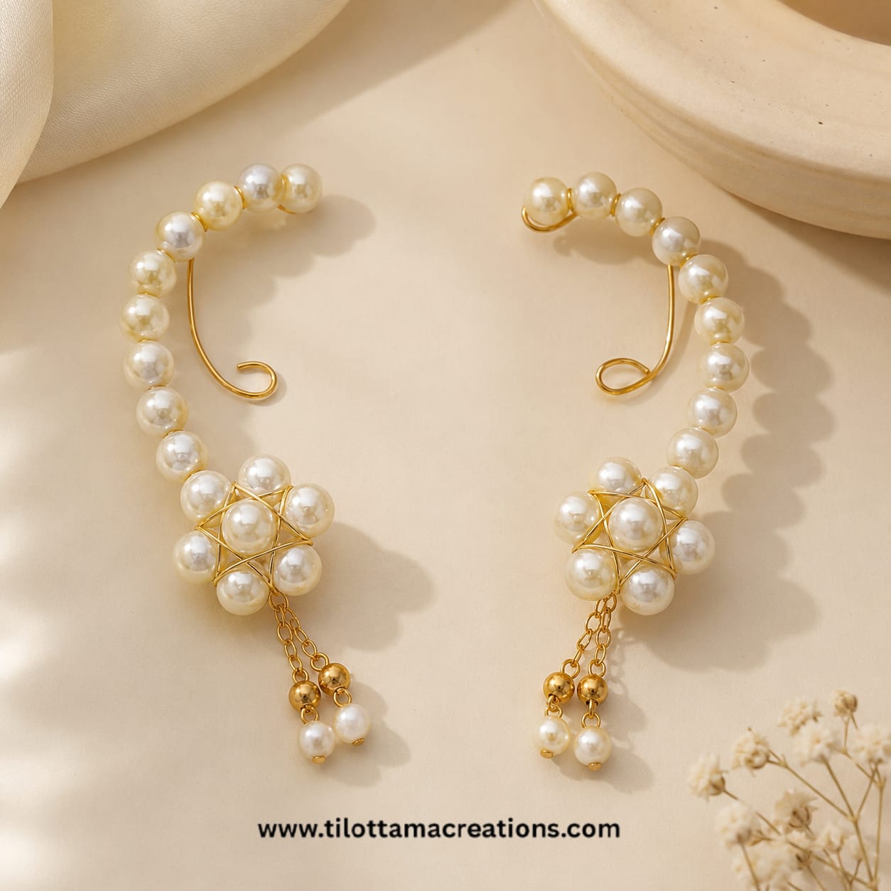 Pearl Cascade Statement Ear Cuff