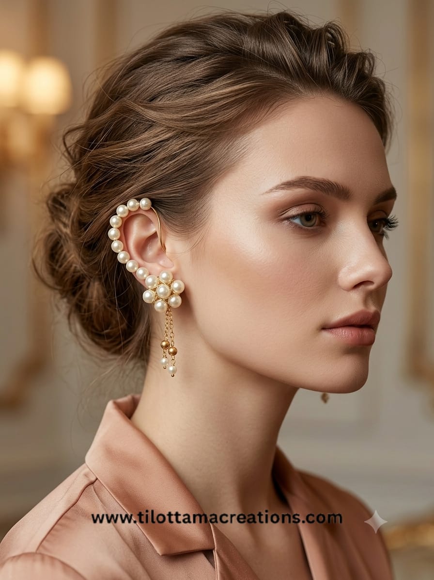 Pearl Cascade Statement Ear Cuff