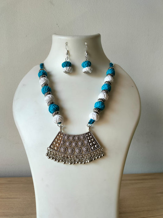 Azure Breeze Oxidized Jewelry Set