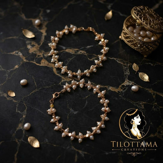 The Aurelia Pearl Cluster Bangles