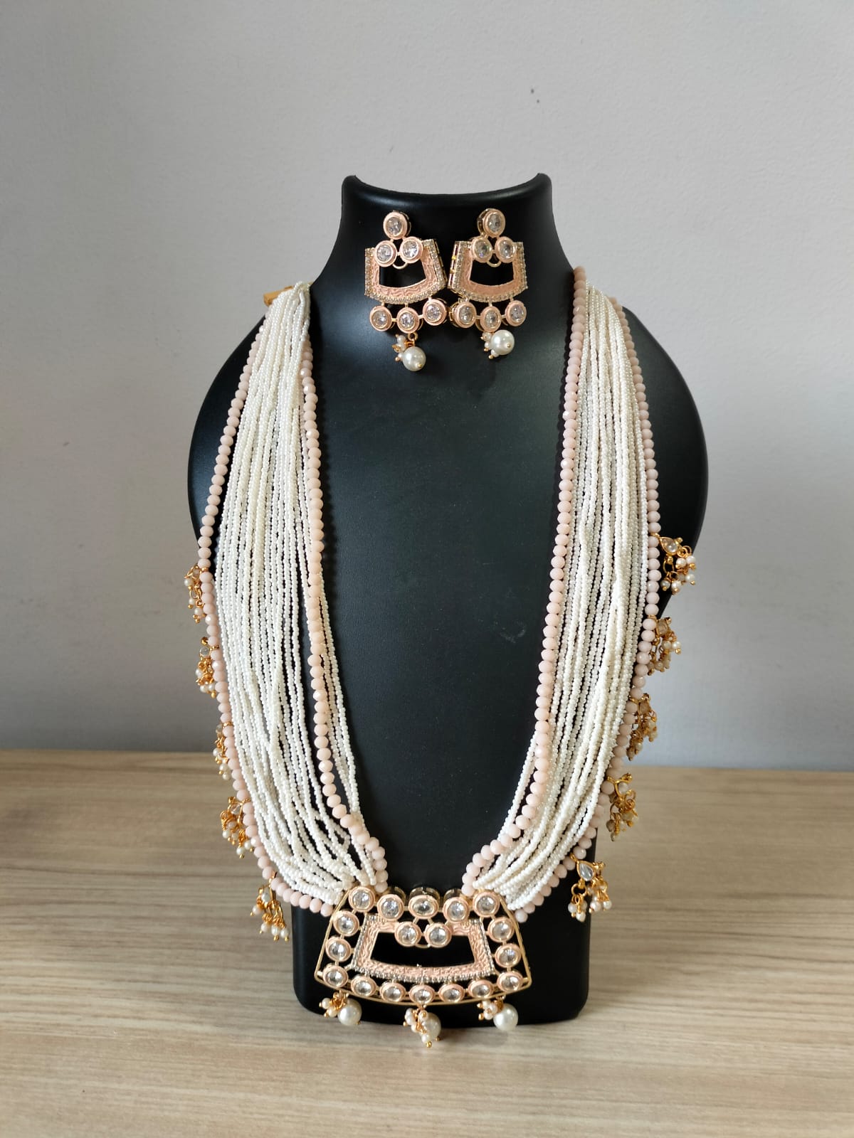Ethereal Blush Multi-Strand Kundan Set
