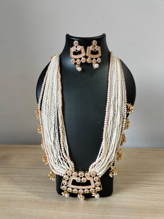 Ethereal Blush Multi-Strand Kundan Set
