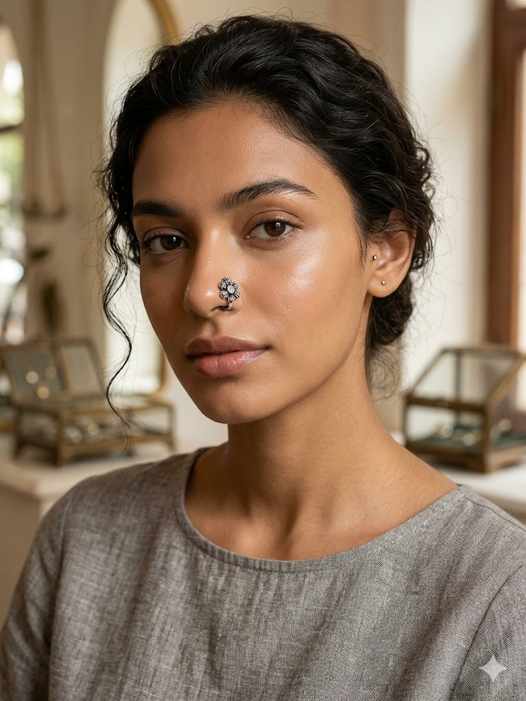 The "Blossom Glint" Nose Pin