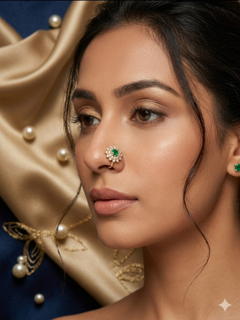 The Emerald Royal Floral Nose Cuff