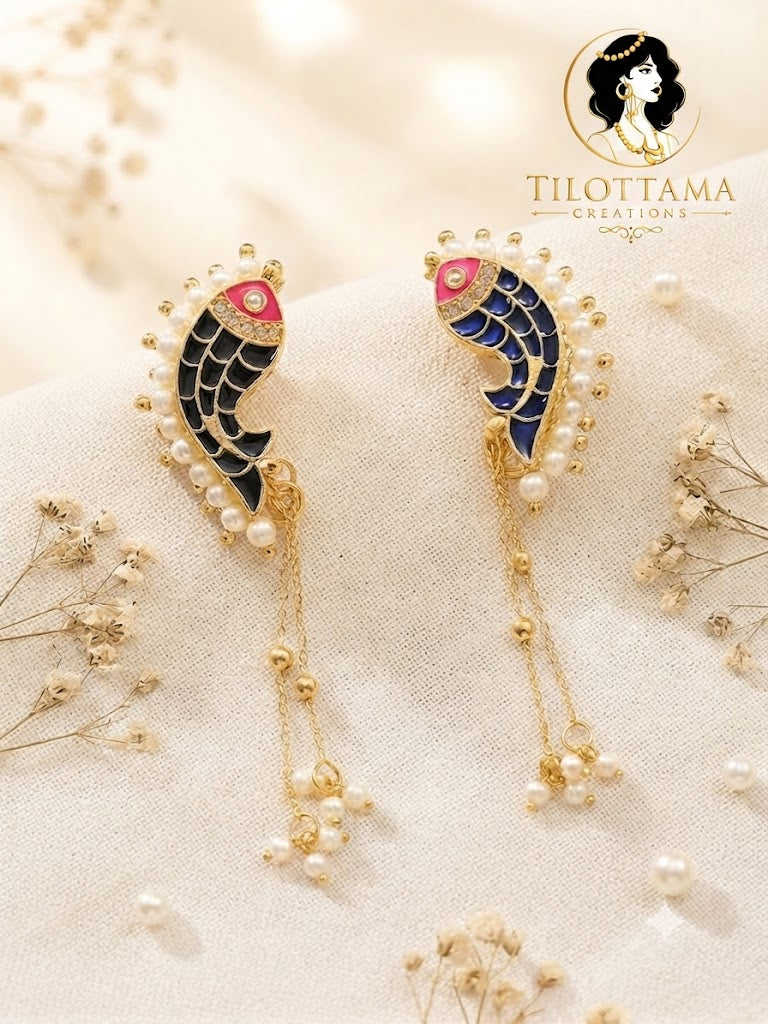 Matsya Gold Enamel Ear Cuff