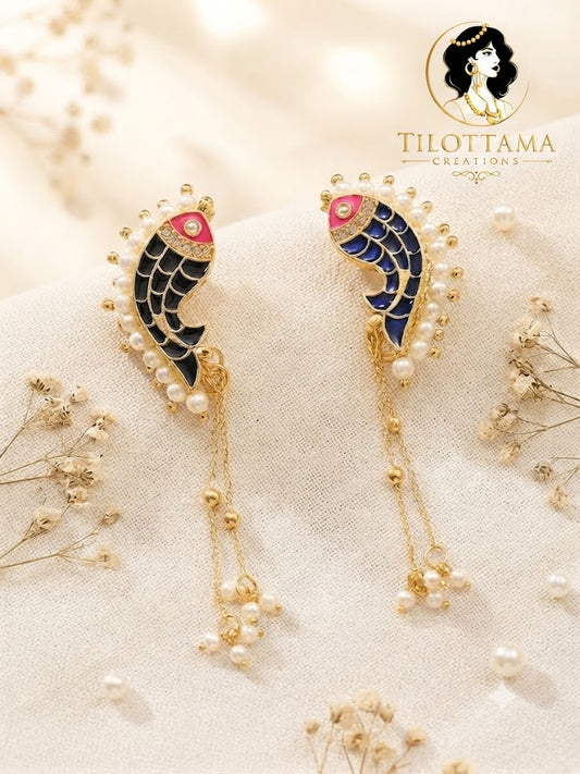 Matsya Gold Enamel Ear Cuff