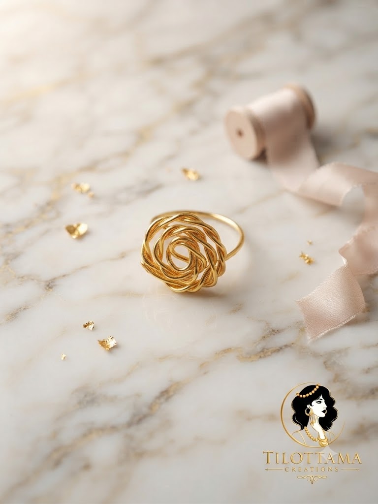 The Golden Bloom Spiral Ring