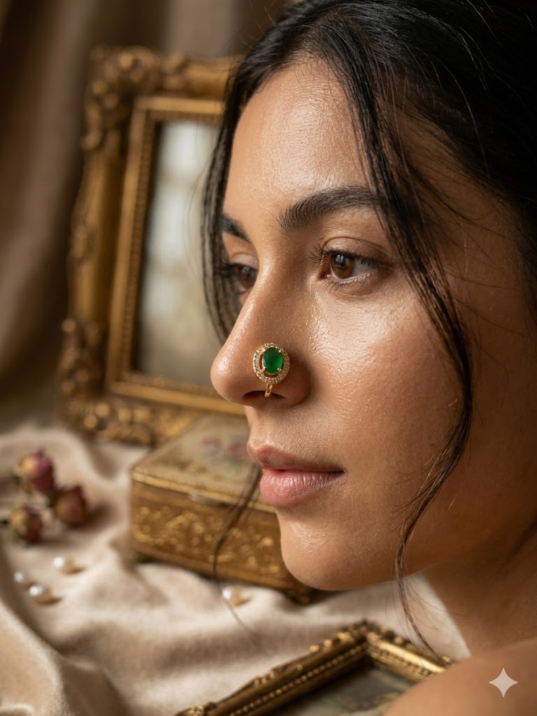 The Emerald Halo Nose Cuff