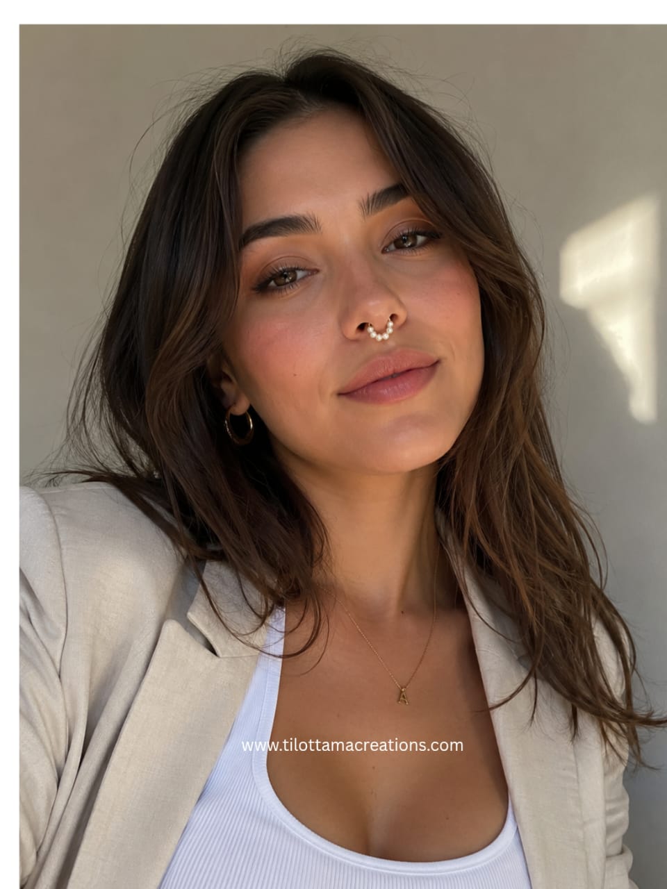 The Pearl Crescent Septum Ring